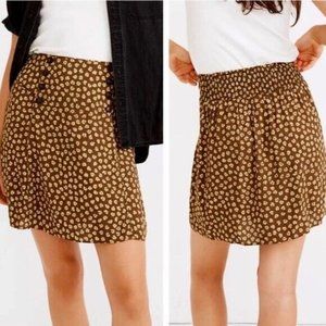 Madewell Skirt Small Green Yellow Flowers Grunge 90s Cottagecore Elastic Back